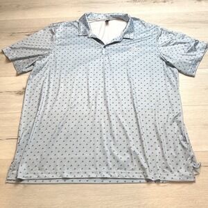 Adidas Adiprint Golf Polo Shirt‎ Mens 2XL Light Blue PreLoved